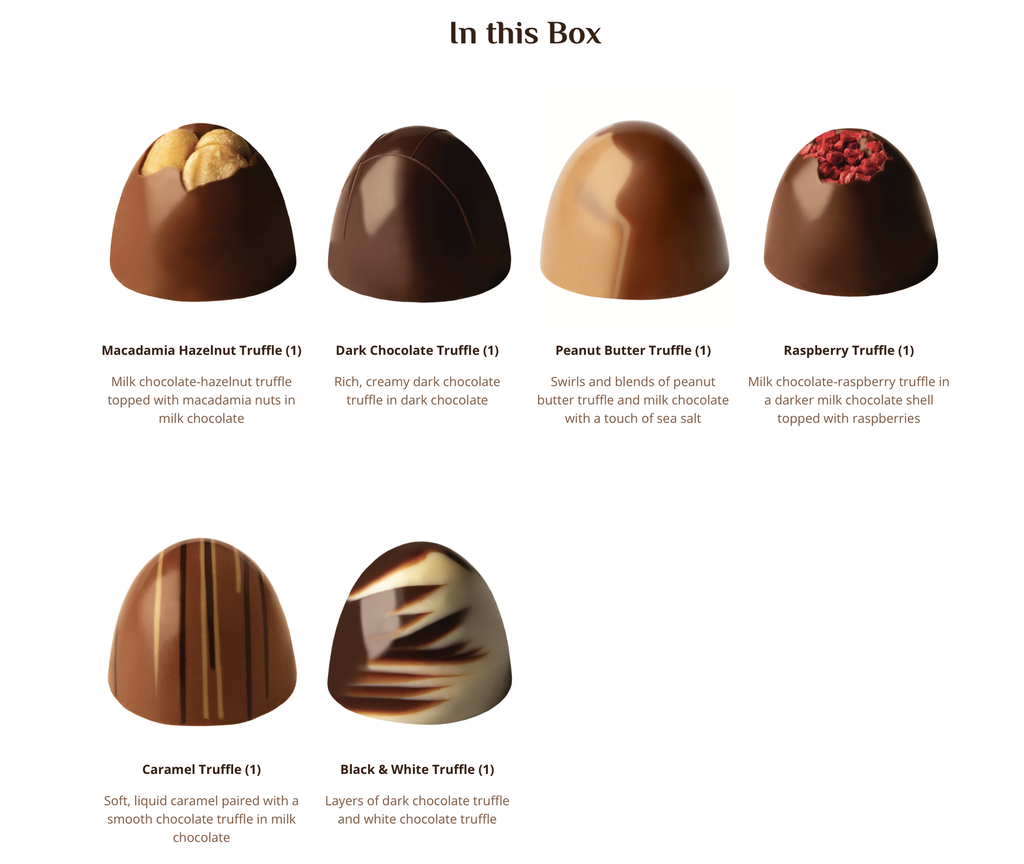 Truffle, 6 PC Popular Assortment